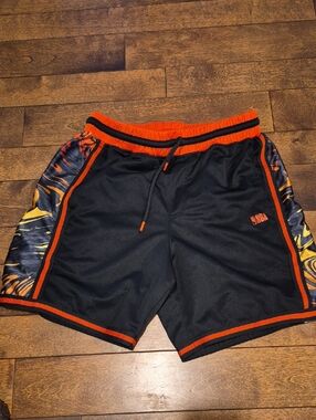 NBA Black & Orange Men's Athletic Basketball Shorts